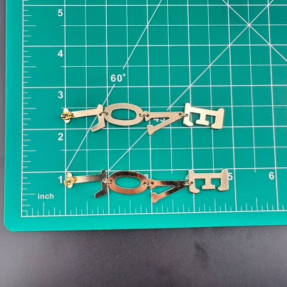 LOVE spell out word letter Gold tone Earrings - Picture 4 of 4